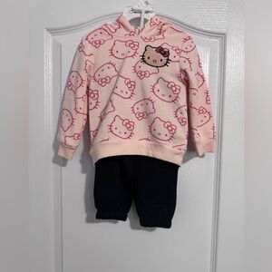 Hello Kitty Orange and Black Hoodie Pant Set, Size 24 months, New, Never worn